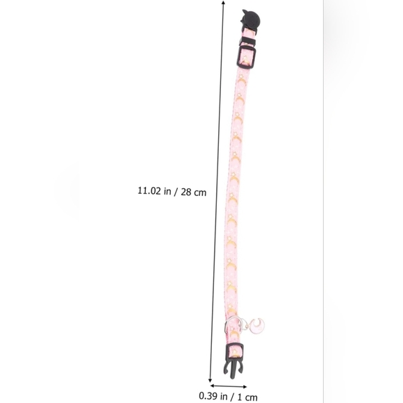 Pink Moon & Stars w/ Pendant Cat Collar - Picture 4 of 6